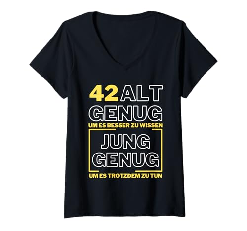 Damen 42 Jahre 42. Geburtstag I 42.ter Geburtstag I 42 Geburtstag T-Shirt mit V-Ausschnitt Damen 42 Jahre 42. Geburtstag I 42.ter Geburtstag I 42 Geburtstag T-Shirt mit V-Ausschnitt von GebGesch 42. Geburtstag Geschenke