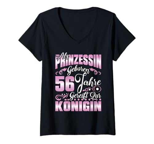 Damen 56 Jahre Geburtstag Frau I 56.ter Geburtstag I 56 Geburtstag T-Shirt mit V-Ausschnitt Damen 56 Jahre Geburtstag Frau I 56.ter Geburtstag I 56 Geburtstag T-Shirt mit V-Ausschnitt von GebGesch 56. Geburtstag Geschenke