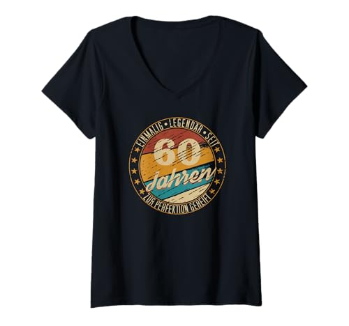 Damen 60 Geburtstag Mann Frau 60. Geburtstag 60 Jahre T-Shirt mit V-Ausschnitt von GebGesch 60. Geburtstag Geschenke