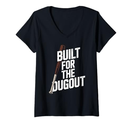 Damen Gebaut für den Unterstand - Baseball -BAT -Teig -Teig T-Shirt mit V-Ausschnitt Damen Gebaut für den Unterstand - Baseball -BAT -Teig -Teig T-Shirt mit V-Ausschnitt von Gebaut für den Unterstand - Baseballschlägermatter