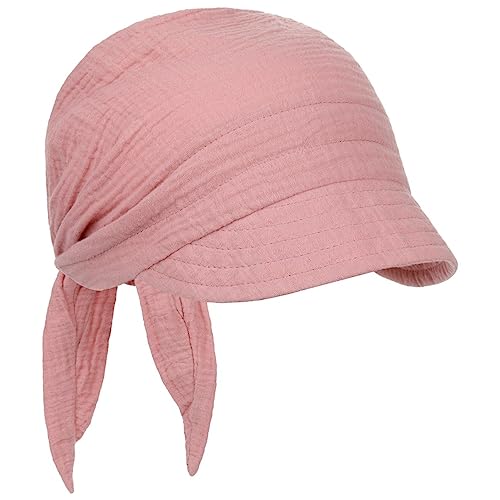 Gebeana Musselin GOTS Bandana Cap Visor Visorcap mit Schirm Damen - Sommer Frühling-Sommer - One Size Altrosa von Gebeana