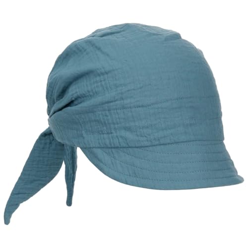 Gebeana Musselin GOTS Bandana Cap Visor Visorcap mit Schirm Damen - Sommer Frühling-Sommer - One Size blau von Gebeana