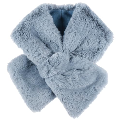 Gebeana Pandia Kragen Loopschal Schal Damenschal Winterschal Damen - Made in Germany mit Futter Winter Herbst-Winter - One Size blau von Gebeana