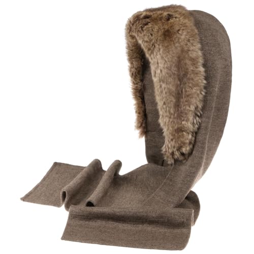Gebeana Pandia Mützenschal Capuchon Damen - Made in Germany Strickschal Damenschal Haube Winter Herbst-Winter - One Size braun von Gebeana