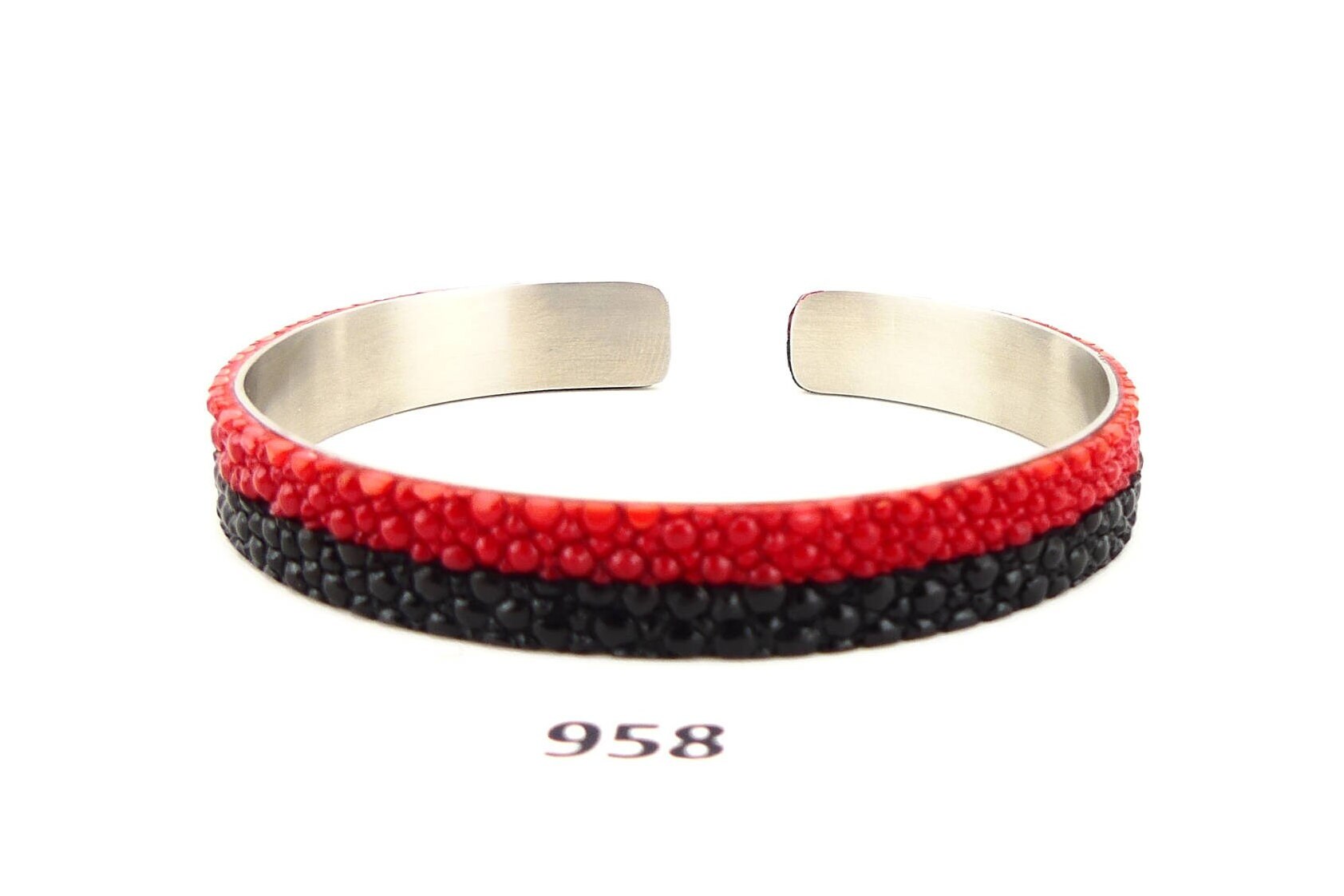 Genuine Stingray Leather Bracelet Stainless Steel Genuine Stingray Leather Bracelet Stainless Steel von GebertsShop