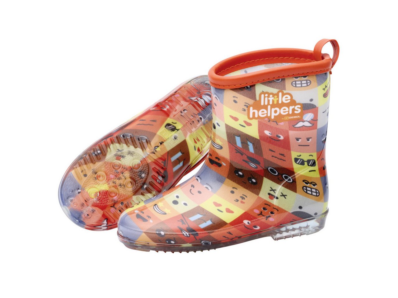 Gebol Gebol Gummistiefel Little Helpers Emoji orange Gummistiefel von Gebol