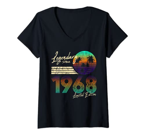 Damen 53. Geburtstag Geschenk Legendär Seit 1968 T-Shirt mit V-Ausschnitt Damen 53. Geburtstag Geschenk Legendär Seit 1968 T-Shirt mit V-Ausschnitt von Geboren 1968 Geburtstag Geschenke Dekoration