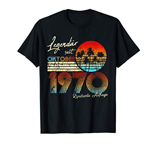 Herren 50. Geburtstag Vintage Legendär Seit Oktober 1970 T-Shirt von Geboren Oktober 1970 Männer 50. Geburtstag Mann