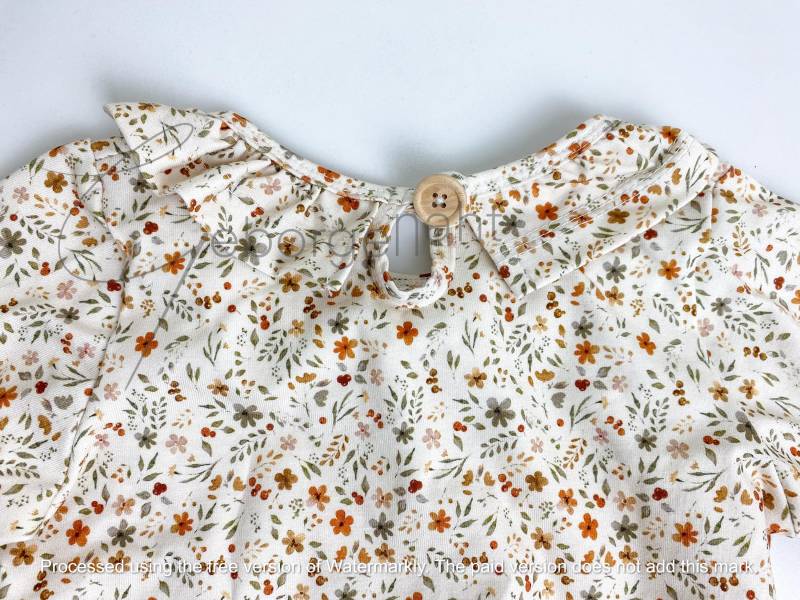 Geblümtes T-Shirt Varianten Langarm Kurzärmelig Rüsche Weich Jersey Beige Blumen Schlicht Mädchen Handmade Bequem Besonders Schick Retro von Geborgenaeht