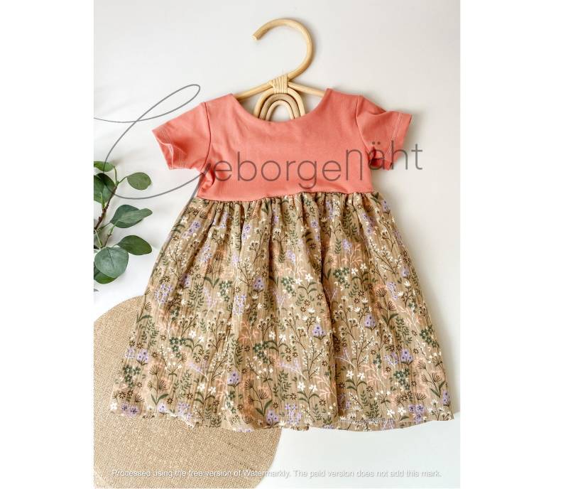 Musselinkleid Mädchen Wiese Blume Rosa Rot Einschulung Schuleintritt Hochzeit Geburtstag Festlich Musselin Handmade Baumwolle Sommer Kleid von Geborgenaeht