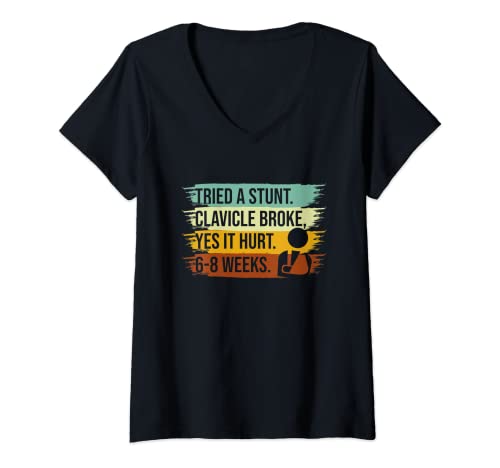 Damen Schlüsselbein gebrochen Gebrochene Schlüsselbeinstütze T-Shirt mit V-Ausschnitt Damen Schlüsselbein gebrochen Gebrochene Schlüsselbeinstütze T-Shirt mit V-Ausschnitt von Gebrochenes Schlüsselbein Geschenke