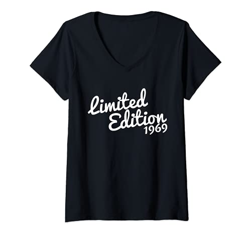 Damen Limited Edition 1969 52 Jahre Vintage Geburtstag Spruch T-Shirt mit V-Ausschnitt Damen Limited Edition 1969 52 Jahre Vintage Geburtstag Spruch T-Shirt mit V-Ausschnitt von Geburtsjahr Jahrgang 1969 Retro Design Idee