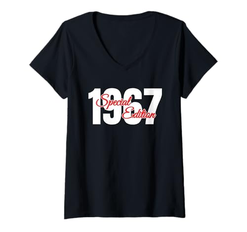 Damen Baujahr 1967 Geburtstag Geboren 1967 Jahrgang 1967 T-Shirt mit V-Ausschnitt Damen Baujahr 1967 Geburtstag Geboren 1967 Jahrgang 1967 T-Shirt mit V-Ausschnitt von Geburtstag 1967 Damen Jahrgang 1967 Herren