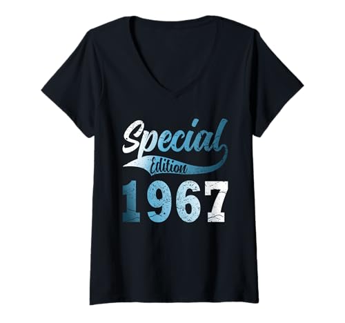 Damen Baujahr 1967 Geburtstag Geboren 1967 Jahrgang 1967 T-Shirt mit V-Ausschnitt Damen Baujahr 1967 Geburtstag Geboren 1967 Jahrgang 1967 T-Shirt mit V-Ausschnitt von Geburtstag 1967 Damen Jahrgang 1967 Herren