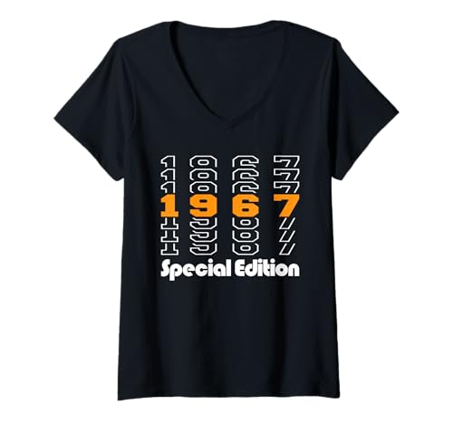 Damen Baujahr 1967 Geburtstag Geboren 1967 Jahrgang 1967 T-Shirt mit V-Ausschnitt Damen Baujahr 1967 Geburtstag Geboren 1967 Jahrgang 1967 T-Shirt mit V-Ausschnitt von Geburtstag 1967 Damen Jahrgang 1967 Herren