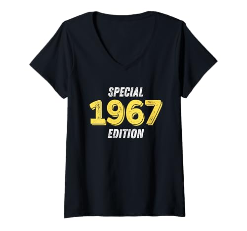 Damen Baujahr 1967 Geburtstag Geboren 1967 Jahrgang 1967 T-Shirt mit V-Ausschnitt Damen Baujahr 1967 Geburtstag Geboren 1967 Jahrgang 1967 T-Shirt mit V-Ausschnitt von Geburtstag 1967 Damen Jahrgang 1967 Herren