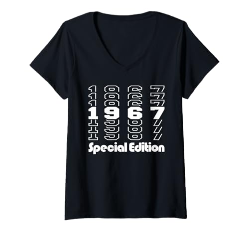 Damen Baujahr 1967 Geburtstag Geboren 1967 Jahrgang 1967 T-Shirt mit V-Ausschnitt Damen Baujahr 1967 Geburtstag Geboren 1967 Jahrgang 1967 T-Shirt mit V-Ausschnitt von Geburtstag 1967 Damen Jahrgang 1967 Herren