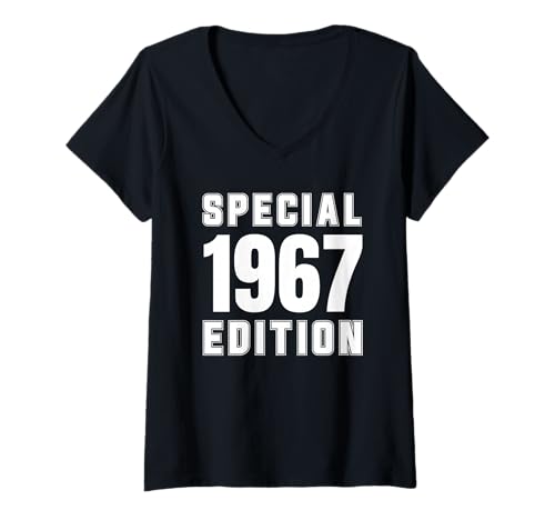 Damen Baujahr 1967 Geburtstag Geboren 1967 Jahrgang 1967 T-Shirt mit V-Ausschnitt Damen Baujahr 1967 Geburtstag Geboren 1967 Jahrgang 1967 T-Shirt mit V-Ausschnitt von Geburtstag 1967 Damen Jahrgang 1967 Herren