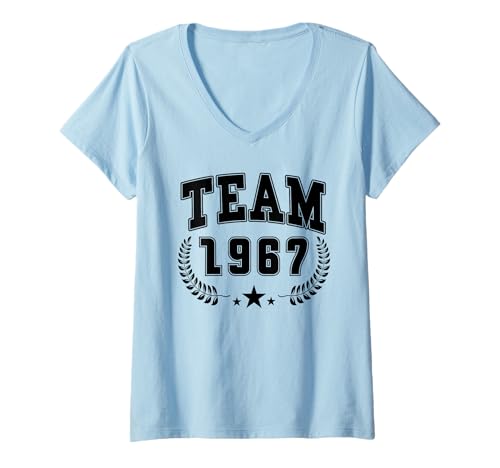 Damen Baujahr 1967 Geburtstag Geboren 1967 Jahrgang 1967 T-Shirt mit V-Ausschnitt Damen Baujahr 1967 Geburtstag Geboren 1967 Jahrgang 1967 T-Shirt mit V-Ausschnitt von Geburtstag 1967 Damen Jahrgang 1967 Herren