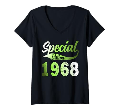 Damen Baujahr 1968 Geburtstag Geboren 1968 Jahrgang 1968 T-Shirt mit V-Ausschnitt Damen Baujahr 1968 Geburtstag Geboren 1968 Jahrgang 1968 T-Shirt mit V-Ausschnitt von Geburtstag 1968 Damen Jahrgang 1968 Herren