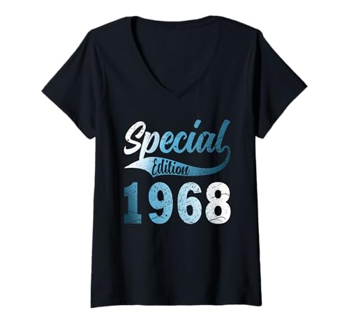 Damen Baujahr 1968 Geburtstag Geboren 1968 Jahrgang 1968 T-Shirt mit V-Ausschnitt Damen Baujahr 1968 Geburtstag Geboren 1968 Jahrgang 1968 T-Shirt mit V-Ausschnitt von Geburtstag 1968 Damen Jahrgang 1968 Herren