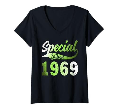 Damen Baujahr 1969 Geburtstag Geboren 1969 Jahrgang 1969 T-Shirt mit V-Ausschnitt Damen Baujahr 1969 Geburtstag Geboren 1969 Jahrgang 1969 T-Shirt mit V-Ausschnitt von Geburtstag 1969 Damen Jahrgang 1969 Herren