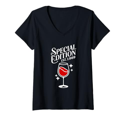 Damen Baujahr 1969 Geburtstag Geboren 1969 Jahrgang 1969 T-Shirt mit V-Ausschnitt Damen Baujahr 1969 Geburtstag Geboren 1969 Jahrgang 1969 T-Shirt mit V-Ausschnitt von Geburtstag 1969 Damen Jahrgang 1969 Herren