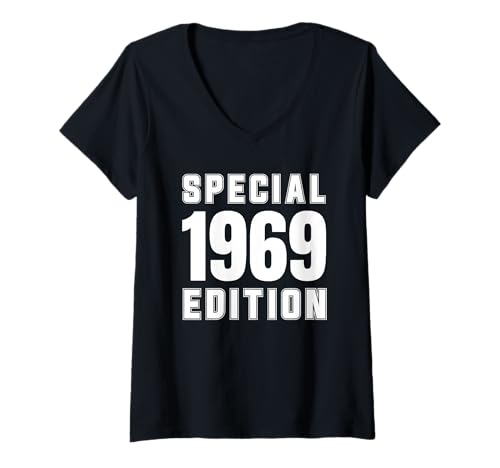 Damen Baujahr 1969 Geburtstag Geboren 1969 Jahrgang 1969 T-Shirt mit V-Ausschnitt Damen Baujahr 1969 Geburtstag Geboren 1969 Jahrgang 1969 T-Shirt mit V-Ausschnitt von Geburtstag 1969 Damen Jahrgang 1969 Herren