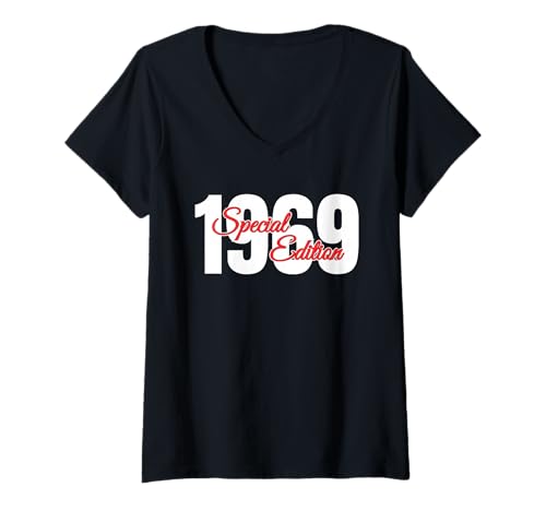 Damen Baujahr 1969 Geburtstag Geboren 1969 Jahrgang 1969 T-Shirt mit V-Ausschnitt Damen Baujahr 1969 Geburtstag Geboren 1969 Jahrgang 1969 T-Shirt mit V-Ausschnitt von Geburtstag 1969 Damen Jahrgang 1969 Herren