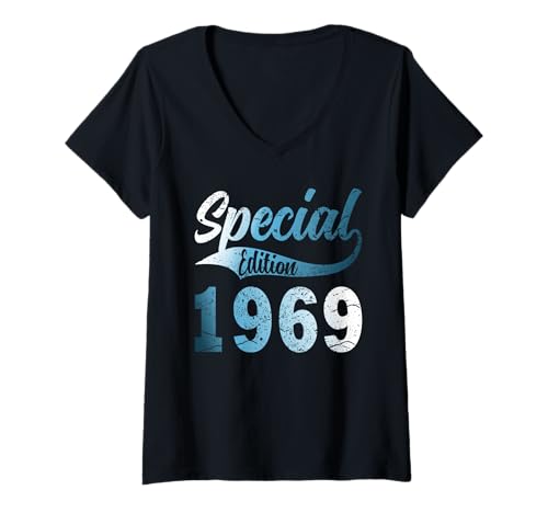 Damen Baujahr 1969 Geburtstag Geboren 1969 Jahrgang 1969 T-Shirt mit V-Ausschnitt Damen Baujahr 1969 Geburtstag Geboren 1969 Jahrgang 1969 T-Shirt mit V-Ausschnitt von Geburtstag 1969 Damen Jahrgang 1969 Herren