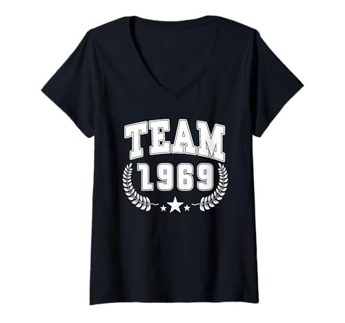 Damen Baujahr 1969 Geburtstag Geboren 1969 Jahrgang 1969 T-Shirt mit V-Ausschnitt Damen Baujahr 1969 Geburtstag Geboren 1969 Jahrgang 1969 T-Shirt mit V-Ausschnitt von Geburtstag 1969 Damen Jahrgang 1969 Herren