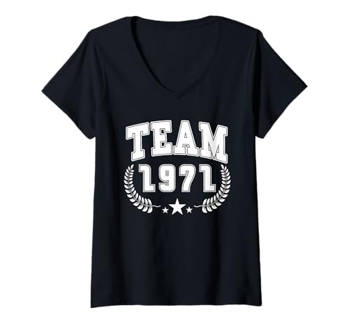Damen 54 Jahre Jahrgang 1971 54. Geburtstag geboren 1971 T-Shirt mit V-Ausschnitt Damen 54 Jahre Jahrgang 1971 54. Geburtstag geboren 1971 T-Shirt mit V-Ausschnitt von Geburtstag 1971 Damen Jahrgang 1971 Herren