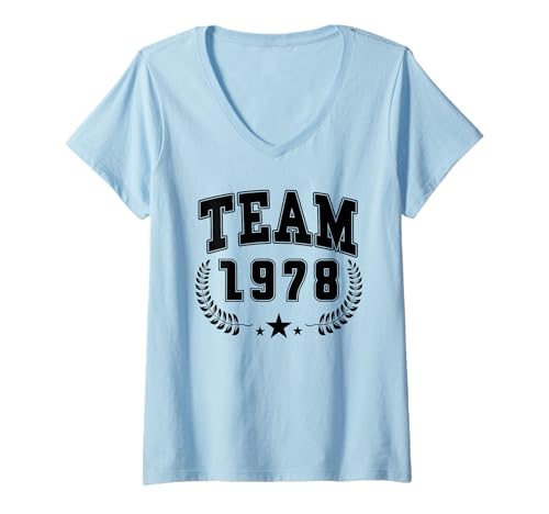 Damen 47 Jahre Jahrgang 1978 47. Geburtstag geboren 1978 T-Shirt mit V-Ausschnitt Damen 47 Jahre Jahrgang 1978 47. Geburtstag geboren 1978 T-Shirt mit V-Ausschnitt von Geburtstag 1978 Damen Jahrgang 1978 Herren