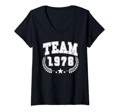 Damen 47 Jahre Jahrgang 1978 47. Geburtstag geboren 1978 T-Shirt mit V-Ausschnitt Damen 47 Jahre Jahrgang 1978 47. Geburtstag geboren 1978 T-Shirt mit V-Ausschnitt von Geburtstag 1978 Damen Jahrgang 1978 Herren