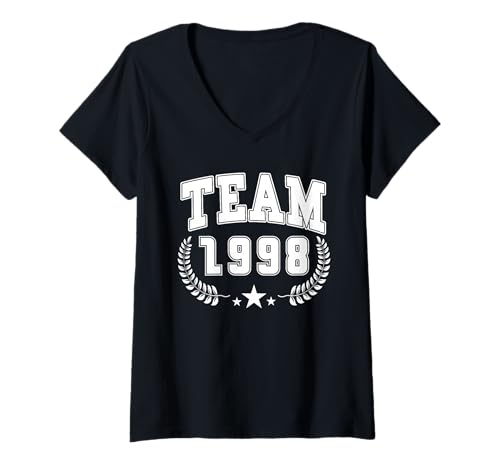 Damen Baujahr 1998 Geburtstag Geboren 1998 Jahrgang 1998 T-Shirt mit V-Ausschnitt Damen Baujahr 1998 Geburtstag Geboren 1998 Jahrgang 1998 T-Shirt mit V-Ausschnitt von Geburtstag 1998 Damen Jahrgang 1998 Herren