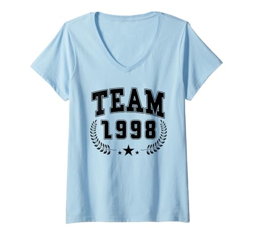 Damen Baujahr 1998 Geburtstag Geboren 1998 Jahrgang 1998 T-Shirt mit V-Ausschnitt Damen Baujahr 1998 Geburtstag Geboren 1998 Jahrgang 1998 T-Shirt mit V-Ausschnitt von Geburtstag 1998 Damen Jahrgang 1998 Herren
