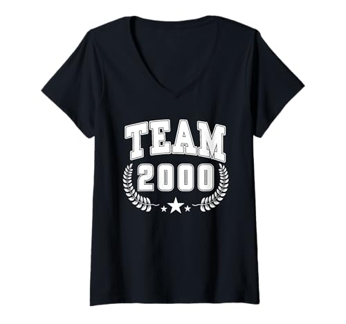 Damen Baujahr 2000 Geburtstag Geboren 2000 Jahrgang 2000 T-Shirt mit V-Ausschnitt Damen Baujahr 2000 Geburtstag Geboren 2000 Jahrgang 2000 T-Shirt mit V-Ausschnitt von Geburtstag 2000 Damen Jahrgang 2000 Herren