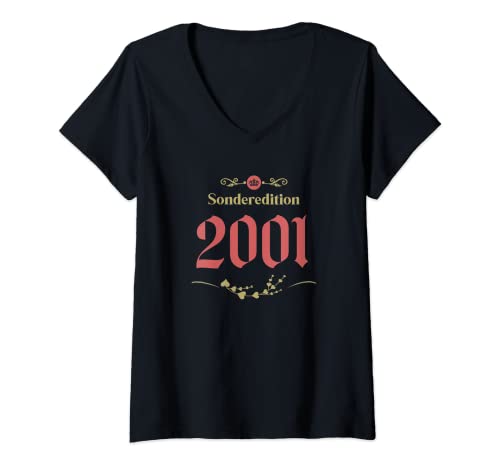 Damen Sonderedition 2001 - Geburtstag 2001 T-Shirt mit V-Ausschnitt Damen Sonderedition 2001 - Geburtstag 2001 T-Shirt mit V-Ausschnitt von Geburtstag 2001