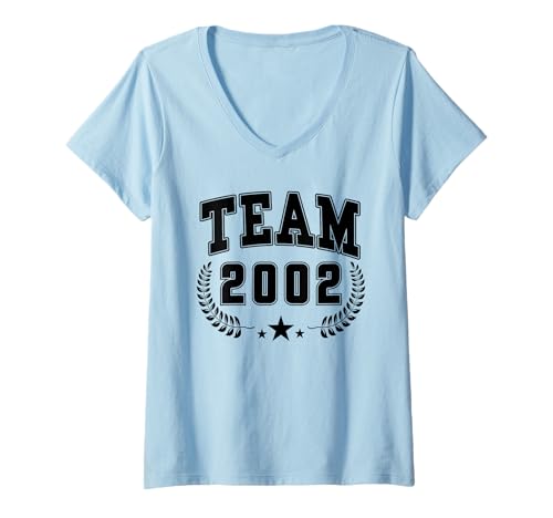 Damen Baujahr 2002 Geburtstag Geboren 2002 Jahrgang 2002 T-Shirt mit V-Ausschnitt Damen Baujahr 2002 Geburtstag Geboren 2002 Jahrgang 2002 T-Shirt mit V-Ausschnitt von Geburtstag 2002 Damen Jahrgang 2002 Herren