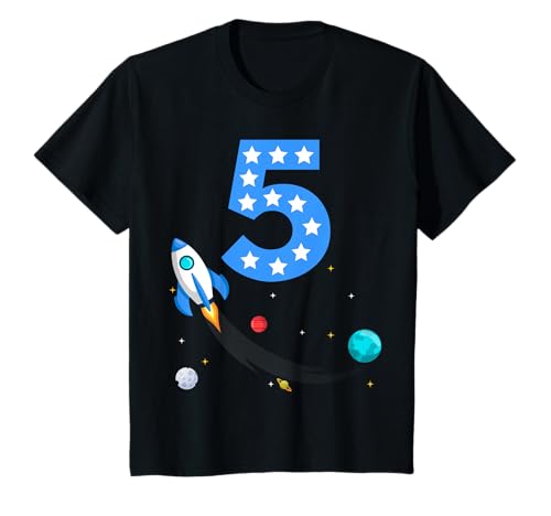 Kinder Geburtstagsgeschenk für 5 Jährigen Jungen 5 Jahre Geschenk T-Shirt Kinder Geburtstagsgeschenk für 5 Jährigen Jungen 5 Jahre Geschenk T-Shirt von Geburtstag 5 Jahre Junge Rakete Astronaut
