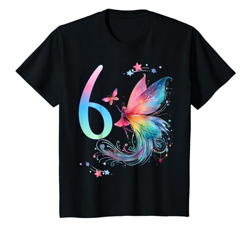 Kinder Geburtstagsshirt 6 Jahre Mädchen 6. Geburtstag Fee Ich Bin T-Shirt Kinder Geburtstagsshirt 6 Jahre Mädchen 6. Geburtstag Fee Ich Bin T-Shirt von Geburtstag 6 Mädchen Party 6 Jahre Alt