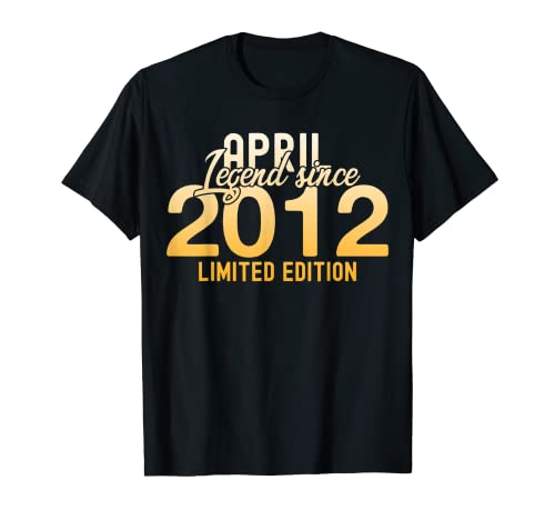Party Deko Damen und Herren Legend since April 2012 T-Shirt Party Deko Damen und Herren Legend since April 2012 T-Shirt von Geburtstag April Jahrgang 2012 Geburtstagsgeschenk