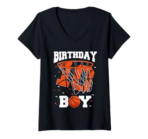Damen Jugen Basketball Geburtstagskind Shirts, Jungen 10 Jahre T-Shirt mit V-Ausschnitt Damen Jugen Basketball Geburtstagskind Shirts, Jungen 10 Jahre T-Shirt mit V-Ausschnitt von Geburtstag Basketball-Shirts für Jungen