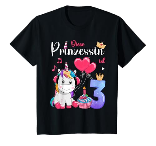 Geburtstag Einhorn - Diese Prinzessin ist 3 - Mädchen T-Shirt Geburtstag Einhorn - Diese Prinzessin ist 3 - Mädchen T-Shirt von Geburtstag Einhorn Mädchen Geburtstagsshirt