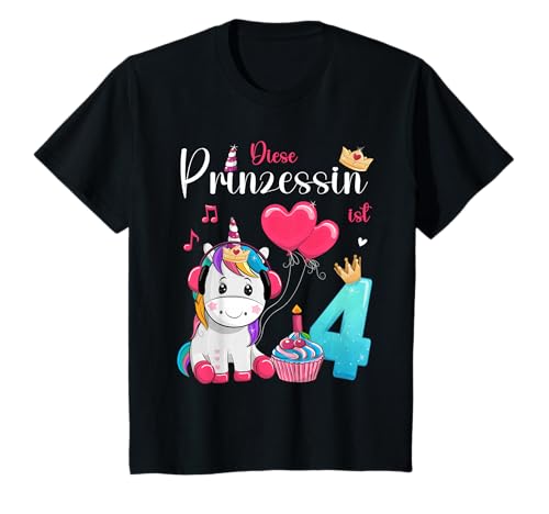 Geburtstag Einhorn - Diese Prinzessin ist 4 - Mädchen T-Shirt Geburtstag Einhorn - Diese Prinzessin ist 4 - Mädchen T-Shirt von Geburtstag Einhorn Mädchen Geburtstagsshirt