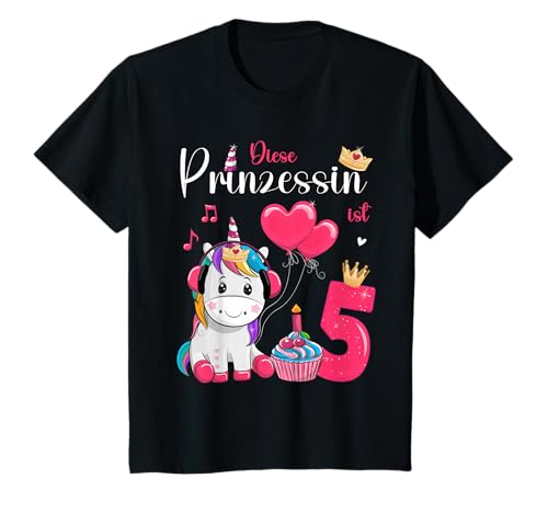 Geburtstag Einhorn - Diese Prinzessin ist 5 - Mädchen T-Shirt Geburtstag Einhorn - Diese Prinzessin ist 5 - Mädchen T-Shirt von Geburtstag Einhorn Mädchen Geburtstagsshirt