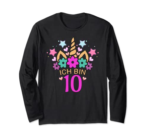10. Geburtstag Mädchen Einhorn Ich Bin 10 Jahre alt Langarmshirt 10. Geburtstag Mädchen Einhorn Ich Bin 10 Jahre alt Langarmshirt von Geburtstag Einhorn Mädchen Ich Bin 10