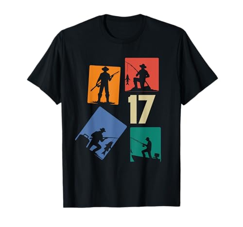17. Geburtstag Angler Fischen 17 Jahre Jungs Fischer Retro T-Shirt von Geburtstag Fischen Geschenk Retro Jungs Männer