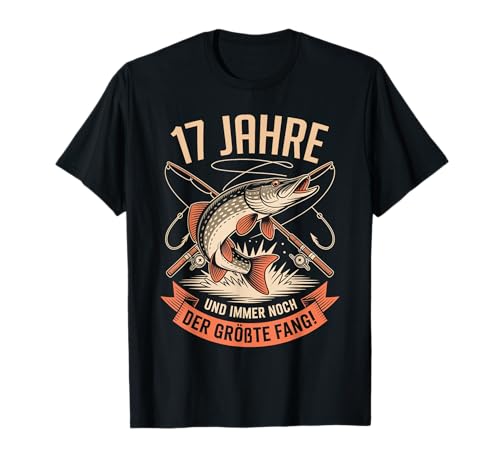 17. Geburtstag Angler Fischen 17 Jahre Jungs Fischer Retro T-Shirt von Geburtstag Fischen Geschenk Retro Jungs Männer