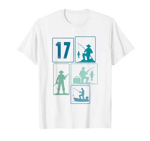 17. Geburtstag Angler Fischen 17 Jahre Jungs Fischer Retro T-Shirt von Geburtstag Fischen Geschenk Retro Jungs Männer